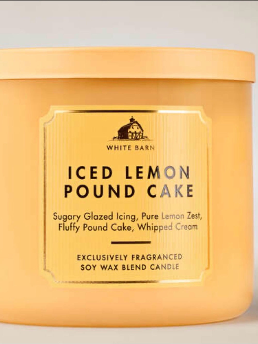 White Barn Iced Lemon Pound Cake 3-Wick Candle - Picture 5 of 6
